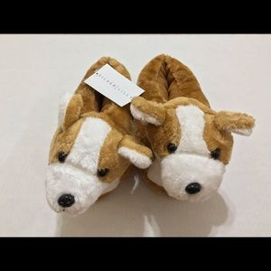 Plush Welsh Corgi Cushioned Slippers - Size Medium